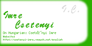 imre csetenyi business card